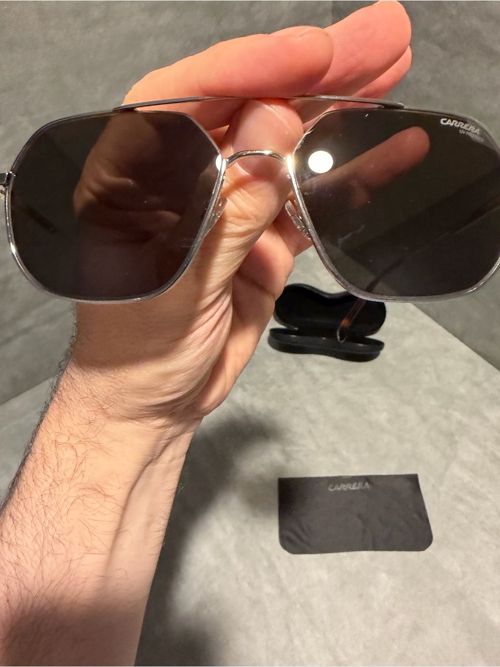 NWOT Carrera Unisex Hexagon 1035/GS Sunglasses in Titanium 58 17 145 - Picture 9 of 13